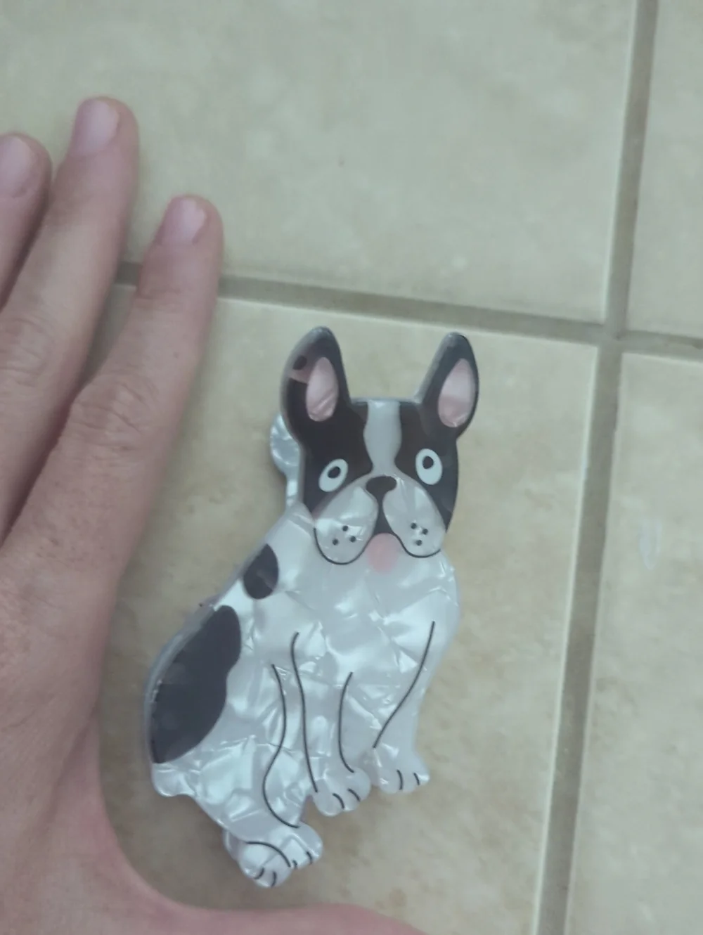 Dog-Shaped Decorative Pet Accessory in Black and White